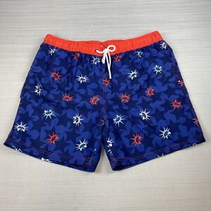 Men's Star Liberty Print Americana‎ Swim Shorts - Red White & Blue Size Large